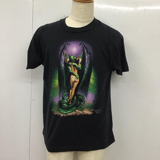 古着 USED Tシャツ 半袖 1986年 コピーライト BORIS VALLEJO L プリント 黒 / ブラック / X 黒 / ブラック /  メンズ USED 古着 中古 10102407