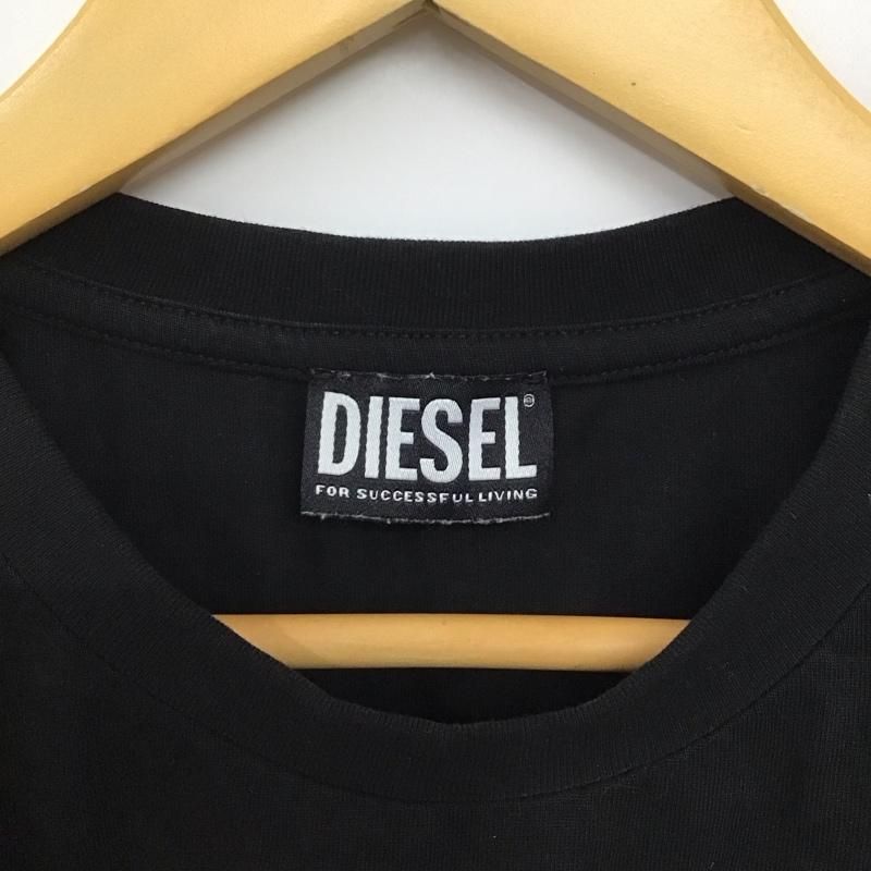 ディーゼル DIESEL Tシャツ 半袖 半袖カットソー プリントTシャツ クルーネックカットソー XL ロゴ、文字 黒 / ブラック /  メンズ USED 古着 中古 10145054