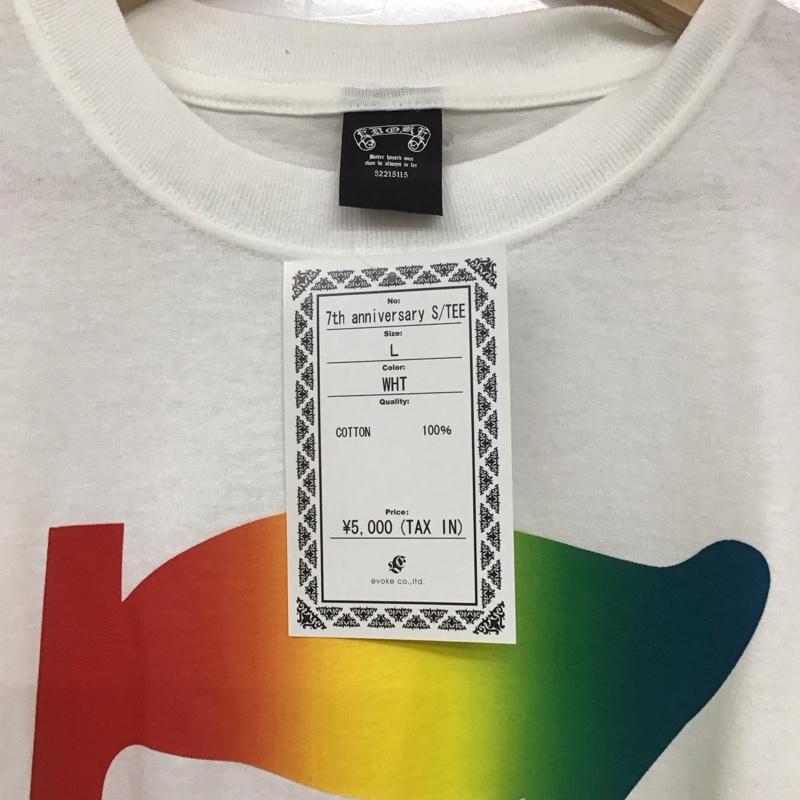 イウ゛ォーク EVOKE Tシャツ 半袖 7th anniversary s/tee 半袖カットソー プリントTシャツ L プリント 白 / ホワイト /  メンズ USED 古着 中古 10135908