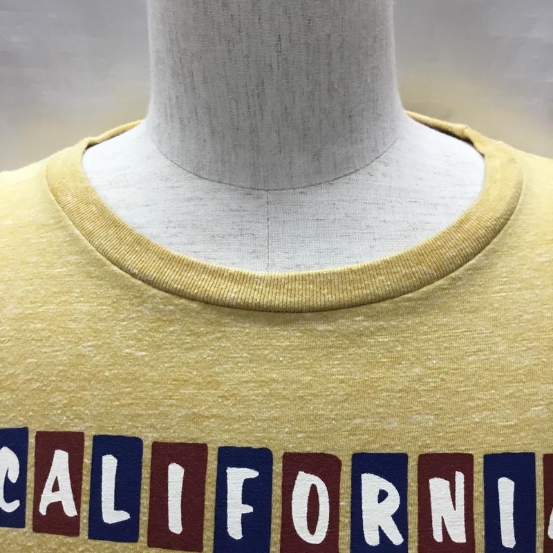 アヴィレックス AVIREX Tシャツ 半袖 6143472 クルーネック ホットドッグ XL ロゴ、文字 黄 / イエロー /  メンズ USED 古着 中古 10118943