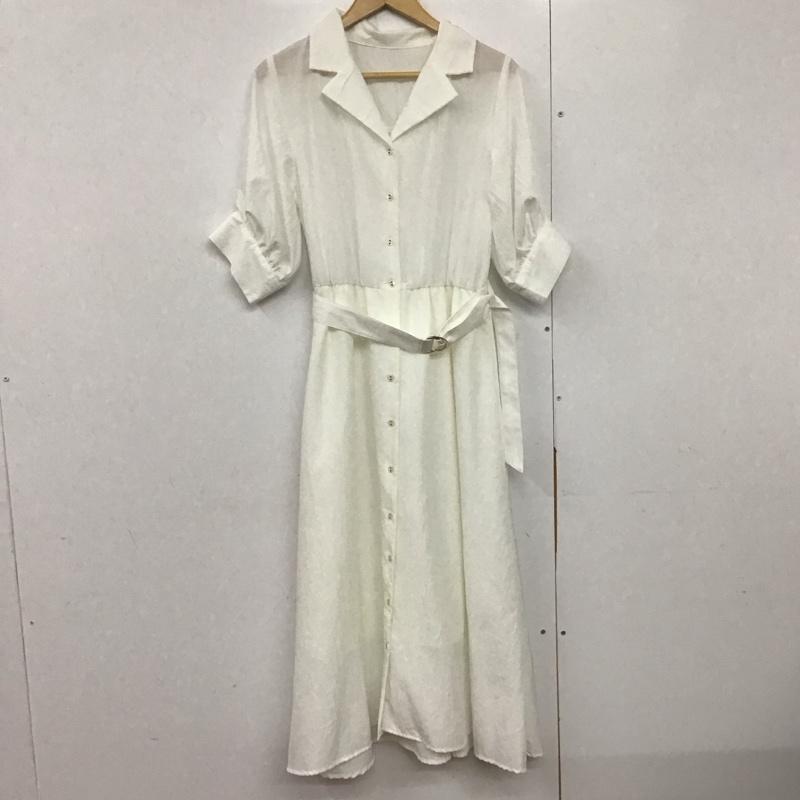 レイカズン Ray Cassin ワンピース ロングスカート 半袖ロングワンピース フレアスカート ウエスト切り替え シャツワンピース FREE 無地 白 / ホワイト /  レディース USED 古着 中古 10141291