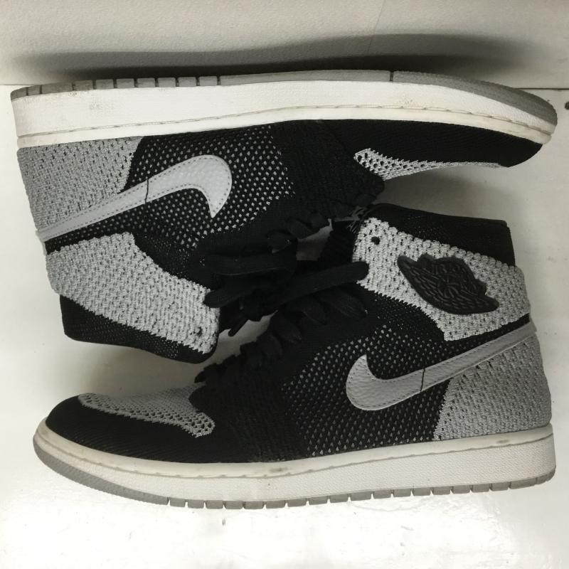 ナイキ NIKE スニーカー スニーカー AIR JORDAN 1 RETRO HIGH FLYKNIT SHADOW エアジョーダン1 ハイ フライニット シャドウ 919704-003 27.0cm ロゴ、文字 黒 / ブラック / X 灰 / グレー /  メンズ USED 古着 中古 10108142