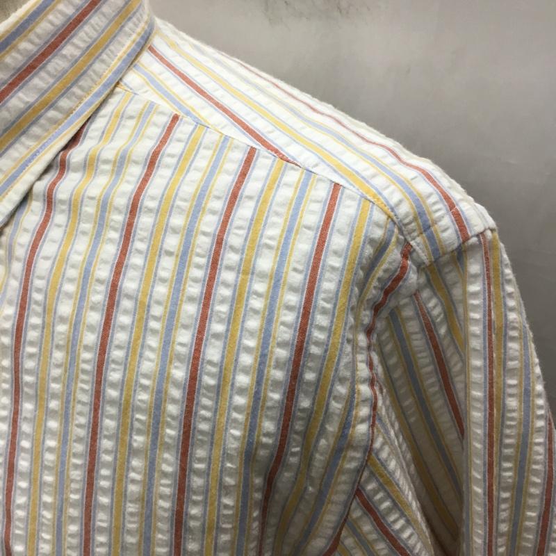 ニューヨーカー NEWYORKER シャツ、ブラウス 半袖 半袖シャツ カラーシャツ 半袖カットソー ストライプシャツ L ストライプ マルチカラー / マルチカラー /  メンズ USED 古着 中古 10115822