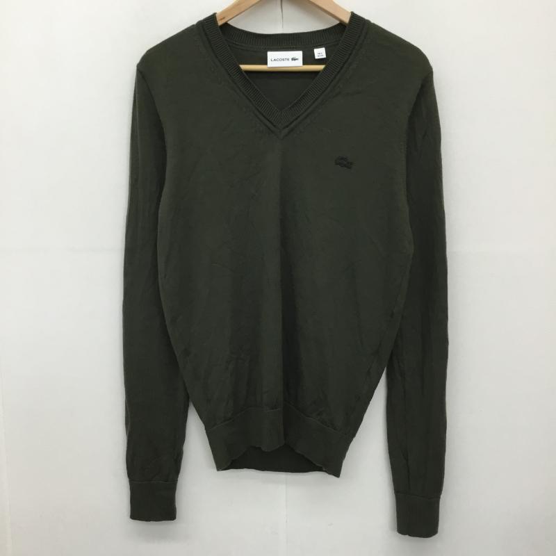 ラコステ LACOSTE カットソー 長袖 XS ロゴ、文字 緑 / グリーン /  メンズ USED 古着 中古 10136783
