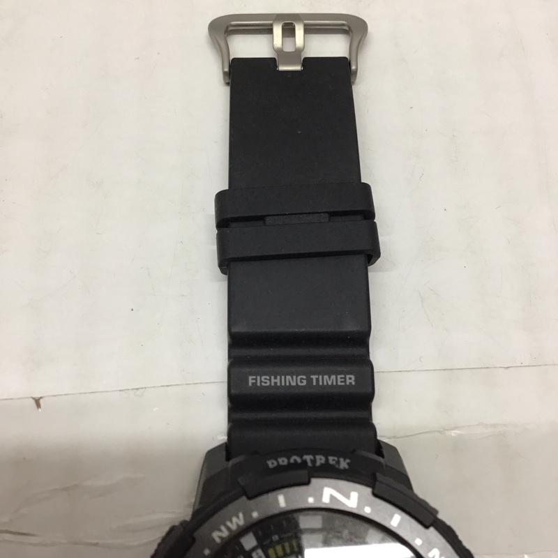 プロトレック PRO TREK 腕時計 アナログ（クォーツ式） PRT-B70 フィッシングタイマー Bluetooth 防水 箱有 ロゴ、文字 黒 / ブラック /  メンズ USED 古着 中古 10116449