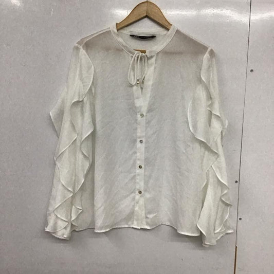 ザラ ZARA シャツ、ブラウス 長袖 L 無地 白 / ホワイト /  レディース USED 古着 中古 10133329