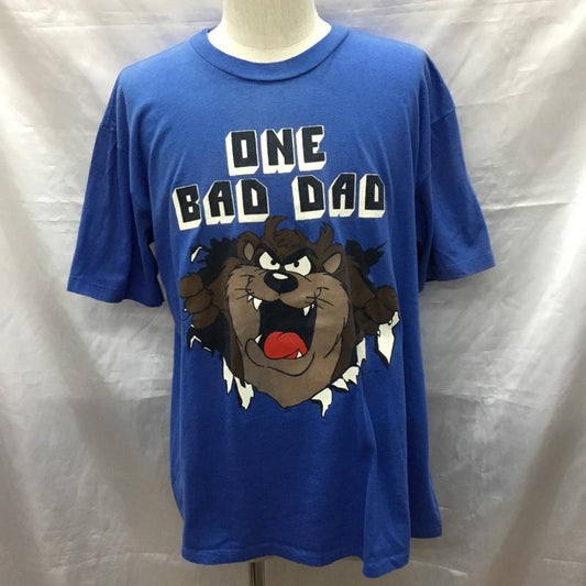 古着 USED Tシャツ 半袖 プリントTシャツ クルーネックカットソー 80s1980年 コピーライト タスマンアンデビル L プリント 青 / ブルー /  メンズ USED 古着 中古 10119718