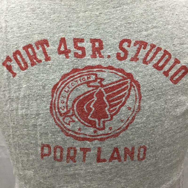 フォーティーファイブアールピーエム 45RPM Tシャツ 半袖 NMD クルーネック 2 ロゴ、文字 灰 / グレー / X 赤 / レッド /  メンズ USED 古着 中古 10112383