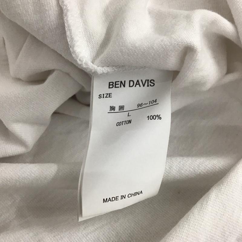 ベンデイビス BEN DAVIS Tシャツ 半袖 半袖カットソー プリントTシャツ クルーネックカットソー L ロゴ、文字 白 / ホワイト /  メンズ USED 古着 中古 10132273