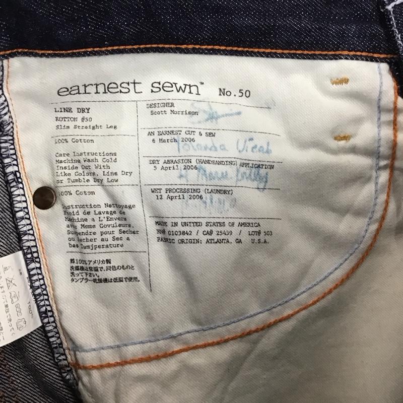 アーネストソーン earnest sewn パンツ デニム、ジーンズ スリム ストレート 30 無地 インディゴ / インディゴ /  レディース USED 古着 中古 10115413