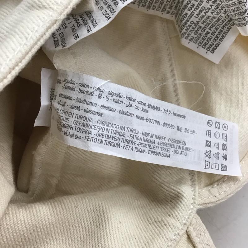 ザラ ZARA ワンピース ロングスカート デニムワンピース ジャンパースカート オールインワン M 無地 アイボリー / アイボリー /  レディース USED 古着 中古 10143722
