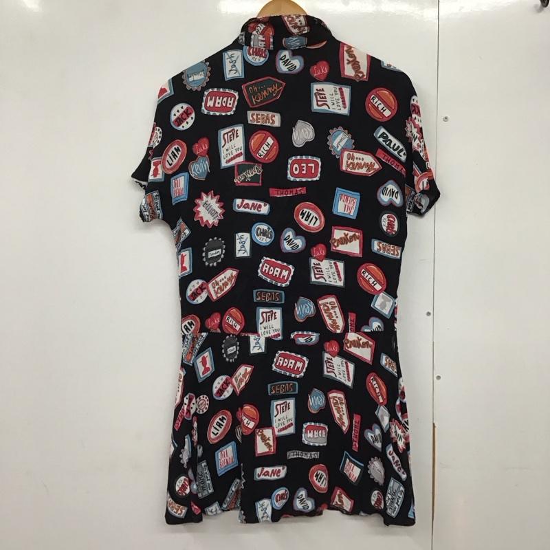 ザラ ZARA ワンピース ミニスカート M プリント 黒 / ブラック /  レディース USED 古着 中古 10142925