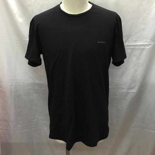 ディーゼル DIESEL Tシャツ 半袖 半袖カットソー プリントTシャツ クルーネックカットソー XL ロゴ、文字 黒 / ブラック /  メンズ USED 古着 中古 10114156