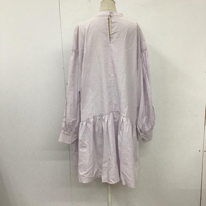 ローリーズファーム LOWRYS FARM ワンピース ひざ丈スカート LF622007TK 長袖 FREE 無地 紫 / パープル /  レディース USED 古着 中古 10109522