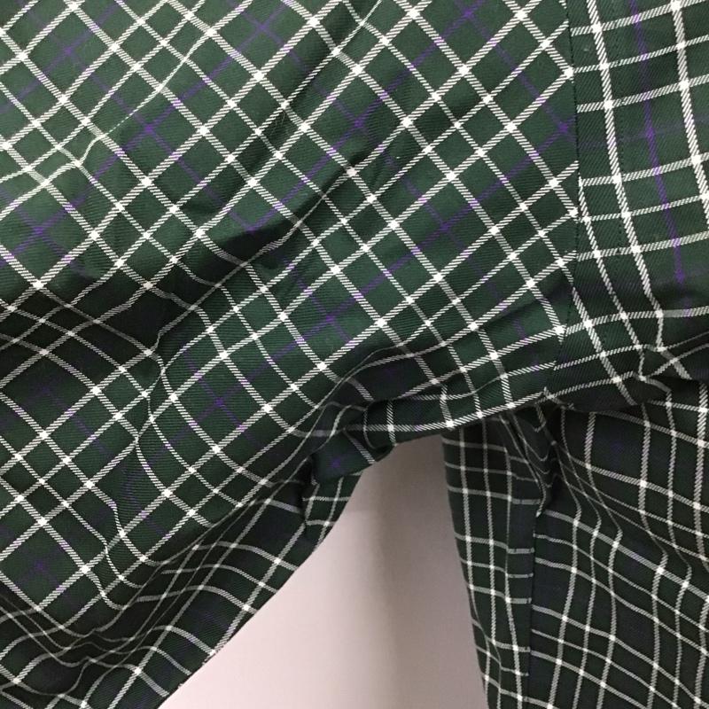 ブルックスブラザーズ BROOKS BROTHERS シャツ、ブラウス 長袖 ボタンダウン 胸ポケット M チェック 緑 / グリーン / X 白 / ホワイト / X 紫 / パープル /  メンズ USED 古着 中古 10112921