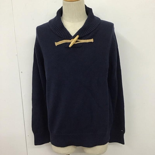 トミーヒルフィガー TOMMY HILFIGER ニット、セーター 長袖 長袖 L 無地 紺 / ネイビー /  メンズ USED 古着 中古 10111148