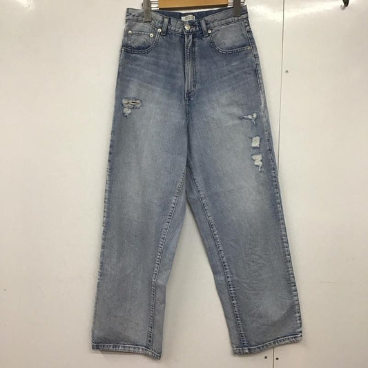 ローリーズファーム LOWRYS FARM パンツ デニム、ジーンズ デニムパンツ ワイドパンツ カジュアルパンツ L 無地 インディゴ / インディゴ /  レディース USED 古着 中古 10142460