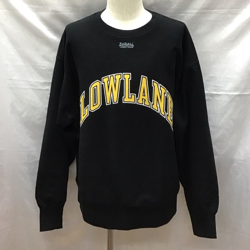 ラディアル RADIALL トレーナー 長袖 RAD-24AW-CUT002 Lowlane CREW NECK SWEATSHIRT LS タグ付き XL ロゴ、文字 黒 / ブラック /  メンズ USED 古着 中古 10122598