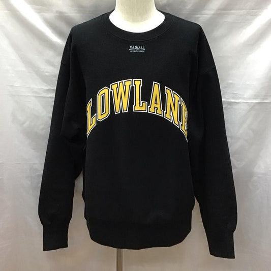 ラディアル RADIALL トレーナー 長袖 RAD-24AW-CUT002 Lowlane CREW NECK SWEATSHIRT LS タグ付き XL ロゴ、文字 黒 / ブラック /  メンズ USED 古着 中古 10122598