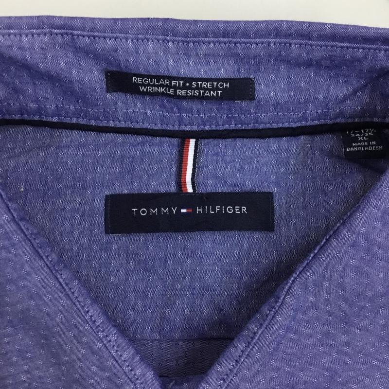 トミーヒルフィガー TOMMY HILFIGER シャツ、ブラウス 長袖 XL  紺 / ネイビー /  メンズ USED 古着 中古 10116099