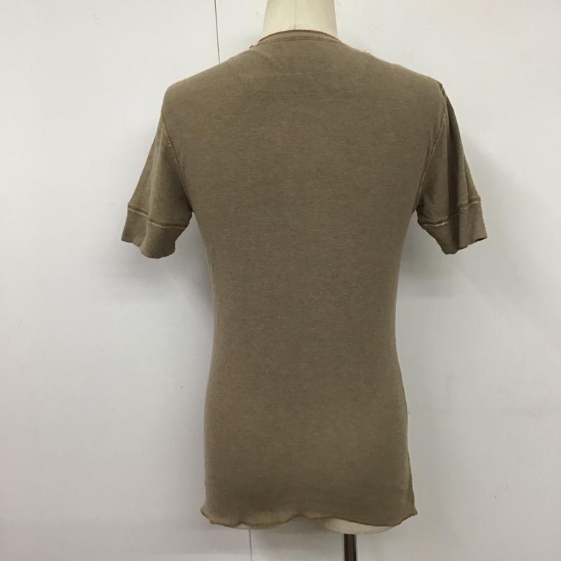 ディーゼル DIESEL Tシャツ 半袖 ヘンリーネック S ロゴ、文字 茶 / ブラウン /  メンズ USED 古着 中古 10110832