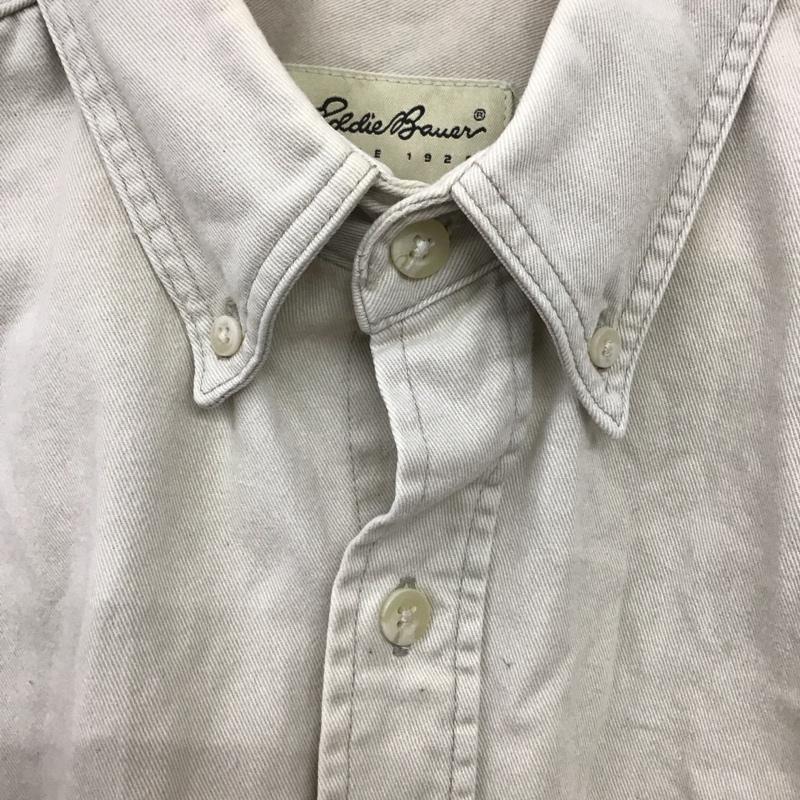 エディーバウアー Eddie Bauer シャツ、ブラウス 半袖 半袖シャツ 無地シャツ ポケットシャツ 90s 白タグ L 無地 ベージュ / ベージュ /  メンズ USED 古着 中古 10134698