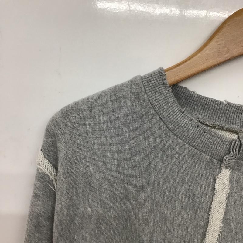 ジーナシス JEANASIS トレーナー 長袖 js064381cf 長袖スウェット トレーナー クラッシュ加工 FREE ダメージ加工 灰 / グレー /  レディース USED 古着 中古 10145123