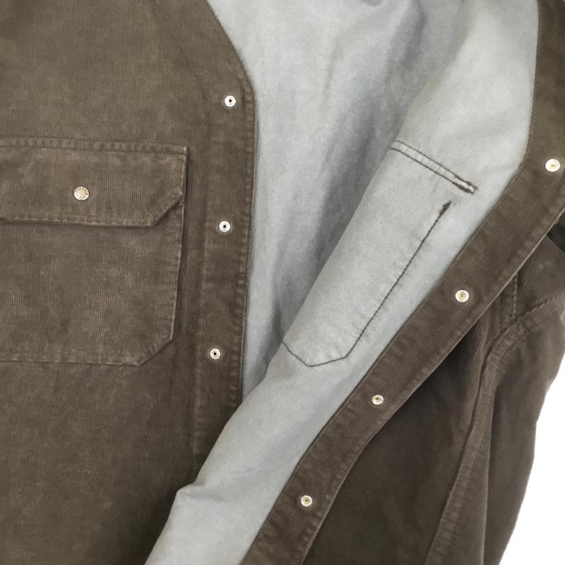 ザ ノースフェイス パープルレーベル THE NORTH FACE PURPLE LABEL シャツ、ブラウス 長袖 NT3758N　CORDUROY NO COLLAR SHIRT　コーデュロイノーカラーシャツ S 無地 カーキ / カーキ /  メンズ USED 古着 中古 10112607