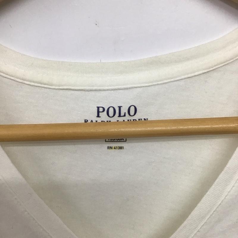 ポロラルフローレン POLO RALPH LAUREN Tシャツ 半袖 Vネック コットン XS ワンポイント 白 / ホワイト /  レディース USED 古着 中古 10146373