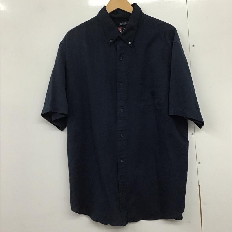 チャップス CHAPS シャツ、ブラウス 半袖 半袖シャツ 無地シャツ ボタンダウンシャツ XL 無地 紺 / ネイビー /  メンズ USED 古着 中古 10141906