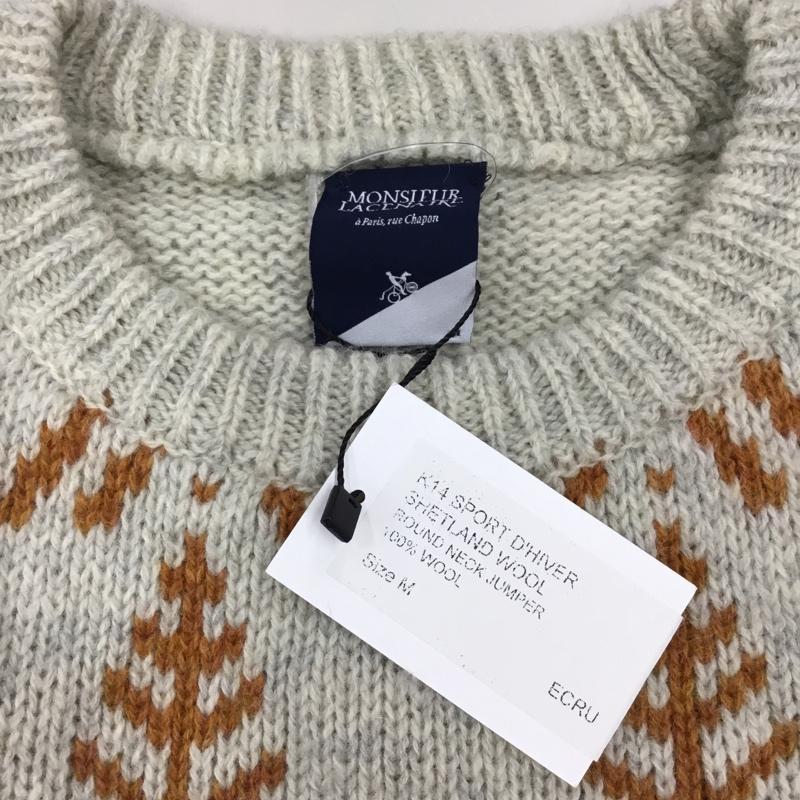ムッシュー ラスネール MONSIEUR LACENAIRE ニット、セーター 長袖 長袖ニットカットソー ニット セーター クルーネックニット M 総柄 マルチカラー / マルチカラー /  メンズ USED 古着 中古 10113336