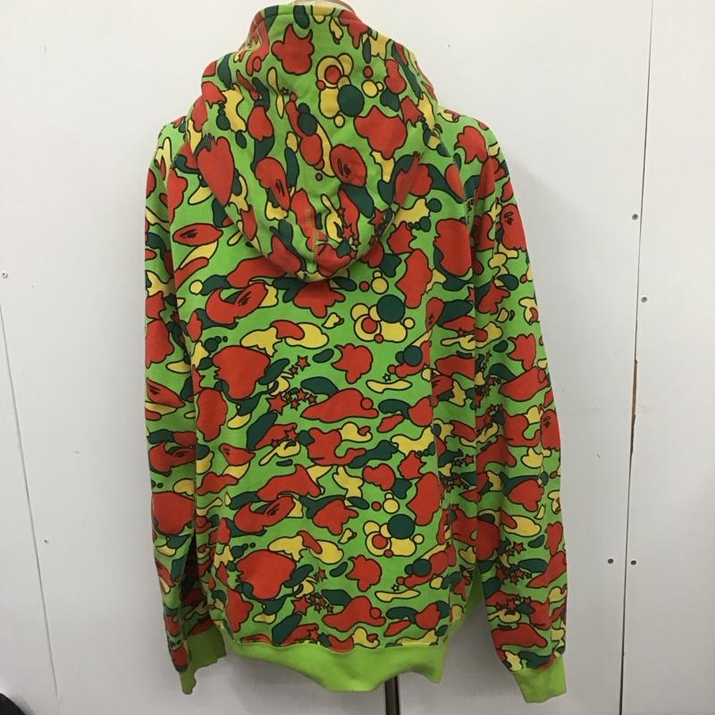 ベイプ BAPE パーカー 長袖 ジップアップパーカー 長袖パーカー フード付きパーカー プリントスウェット XL 総柄 マルチカラー / マルチカラー /  メンズ USED 古着 中古 10107408