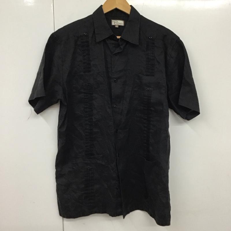 古着 USED シャツ、ブラウス 半袖 半袖シャツ 無地シャツ ポケットシャツ キューバシャツ M 無地 黒 / ブラック /  メンズ USED 古着 中古 10130587