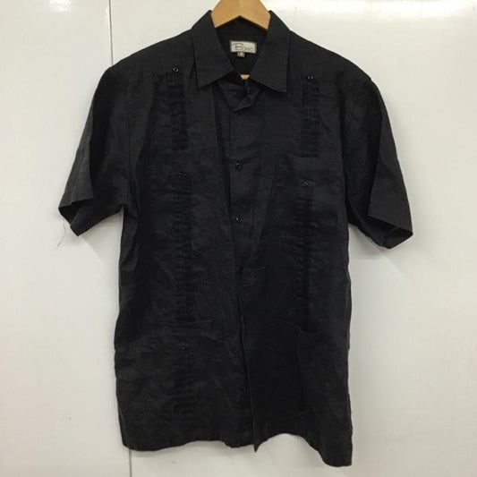 古着 USED シャツ、ブラウス 半袖 半袖シャツ 無地シャツ ポケットシャツ キューバシャツ M 無地 黒 / ブラック /  メンズ USED 古着 中古 10130587