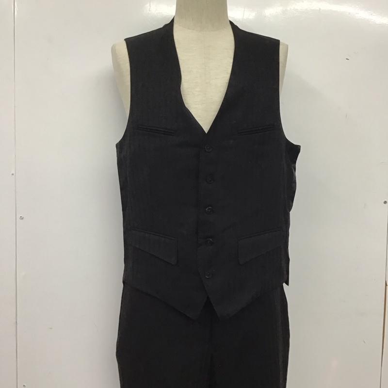 バーバリーブラックレーベル BURBERRY BLACK LABEL セットアップ セットアップ セットアップ 長袖ジャケット スラックスパンツ ベスト 3点セット ストライプ 黒 / ブラック /  メンズ USED 古着 中古 10146480