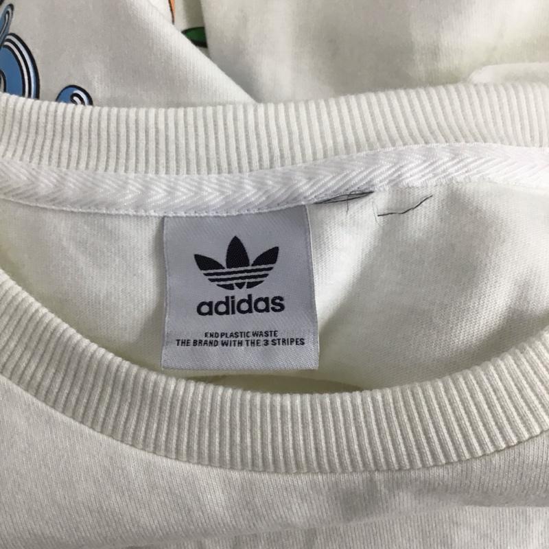 アディダス adidas Tシャツ 半袖 半袖カットソー プリントTシャツ クルーネックカットソー ロゴ、文字 白 / ホワイト /  メンズ USED 古着 中古 10123683