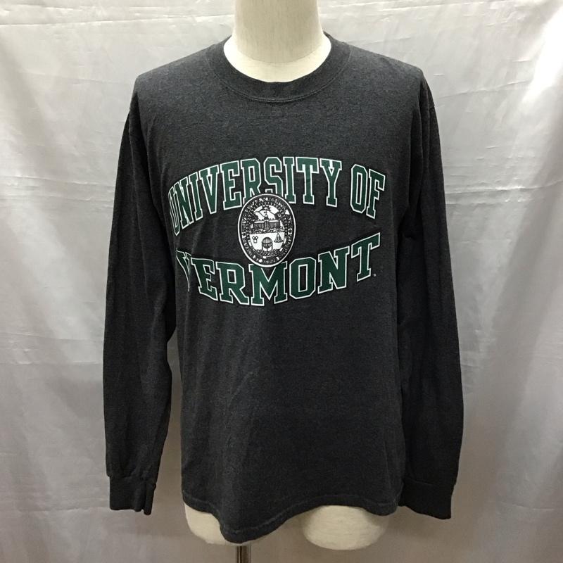 チャンピオン Champion Tシャツ 長袖 UNIVERSITY OF VERMONT カレッジT ロンT M ロゴ、文字 ダークグレー / ダークグレー /  メンズ USED 古着 中古 10118380