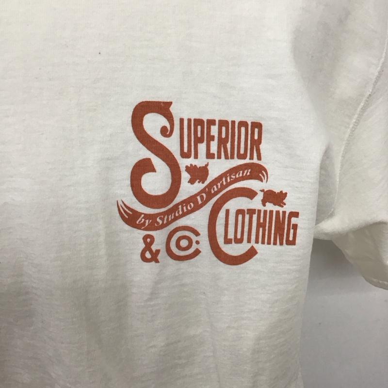 スタディオダルチザン STUDIOD ARTISAN&SA Tシャツ 半袖 半袖カットソー プリントTシャツ クルーネックカットソー XXL プリント 白 / ホワイト /  メンズ USED 古着 中古 10126228