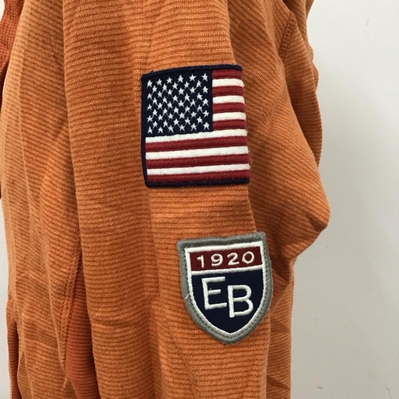 エディーバウアー Eddie Bauer パーカー 長袖 ジップアップパーカー 長袖パーカー プリントスウェット S ロゴ、文字 橙 / オレンジ /  メンズ USED 古着 中古 10112060