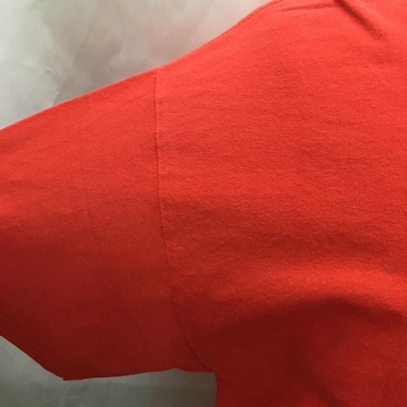 ハイドアンドシーク HIDE AND SEEK Tシャツ 半袖 半袖カットソー プリントTシャツ クルーネックカットソー L ロゴ、文字 赤 / レッド /  メンズ USED 古着 中古 10111933