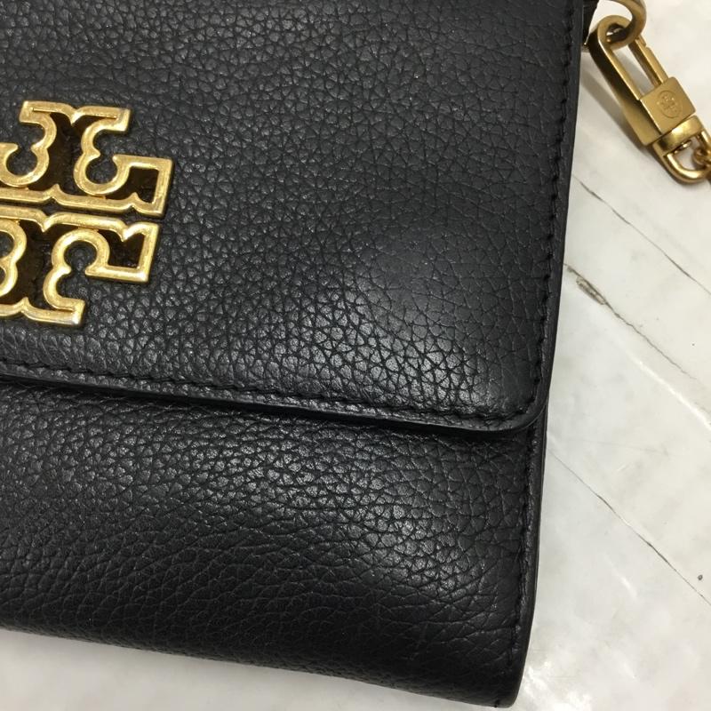 トリーバーチ TORY BURCH ショルダーバッグ ショルダーバッグ ショルダーウォレット 財布 チェーン ワンポイント 黒 / ブラック / X 金 / ゴールド /  レディース USED 古着 中古 10120742