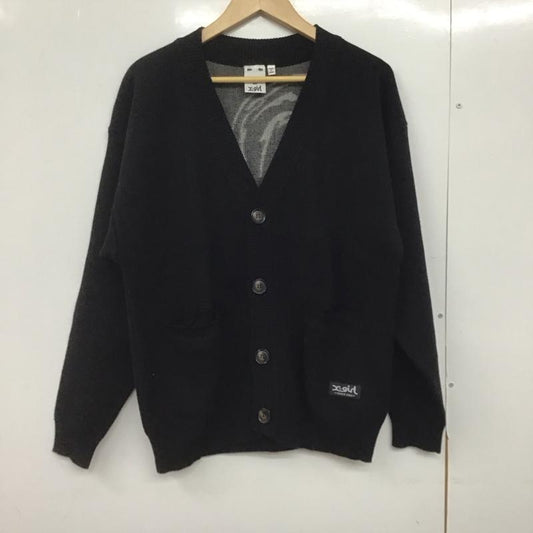 エックスガール X-girl カーディガン 長袖 105233015003 FACE KNIT CARDIGAN ONE SIZE 無地 黒 / ブラック /  レディース USED 古着 中古 10146795