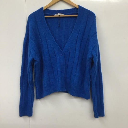 ザラ ZARA カーディガン 長袖 S 無地 青 / ブルー /  レディース USED 古着 中古 10130871