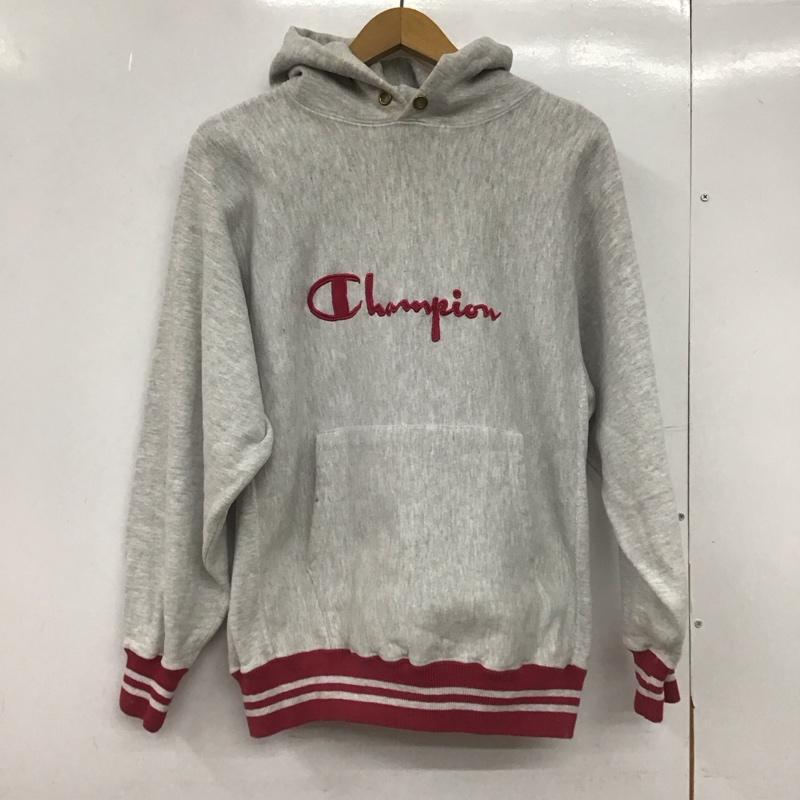 チャンピオン Champion パーカー 長袖 長袖パーカー プルオーバーパーカー スウェット L ロゴ、文字 灰 / グレー /  メンズ USED 古着 中古 10149018