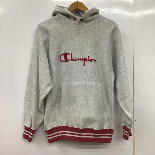 チャンピオン Champion パーカー 長袖 長袖パーカー プルオーバーパーカー スウェット L ロゴ、文字 灰 / グレー /  メンズ USED 古着 中古 10149018