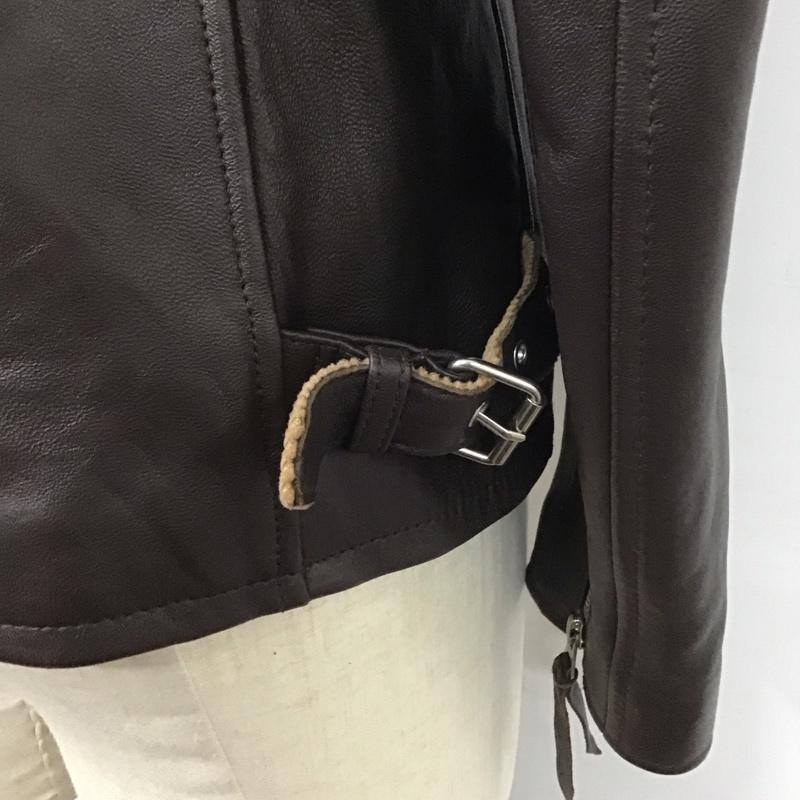 ショット schott ジャケット、上着 ジャケット、ブレザー ジップアップジャケット シングルレザージャケット カジュアルジャケット アウター S 無地 茶 / ブラウン /  メンズ USED 古着 中古 10124544