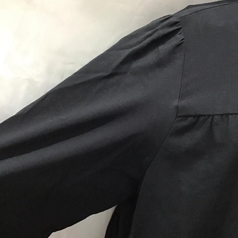 ザラ ZARA ワンピース ひざ丈スカート 7901 355 800 ティアードシャツワンピ 長袖 XL 無地 黒 / ブラック /  レディース USED 古着 中古 10112461