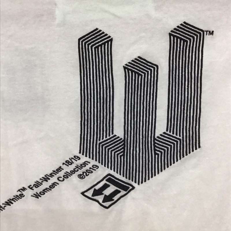 オフホワイト off white Tシャツ 半袖 半袖カットソー 刺繍Tシャツ クルーネックカットソー XS ロゴ、文字 アイボリー / アイボリー /  メンズ USED 古着 中古 10150906