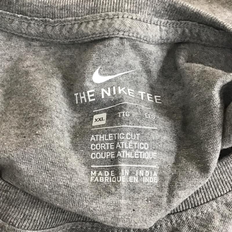 ナイキ NIKE Tシャツ 半袖 半袖カットソー プリントTシャツ クルーネックカットソー XXL ロゴ、文字 灰 / グレー /  メンズ USED 古着 中古 10114658