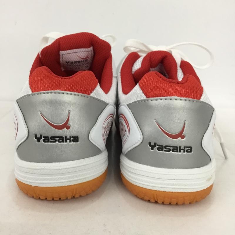 ヤサカ YASAKA スニーカー スニーカー E-200 ジェット インパクト 卓球シューズ 24cm 箱有 24.0cm ロゴ、文字 白 / ホワイト / X 赤 / レッド /  レディース USED 古着 中古 10147915